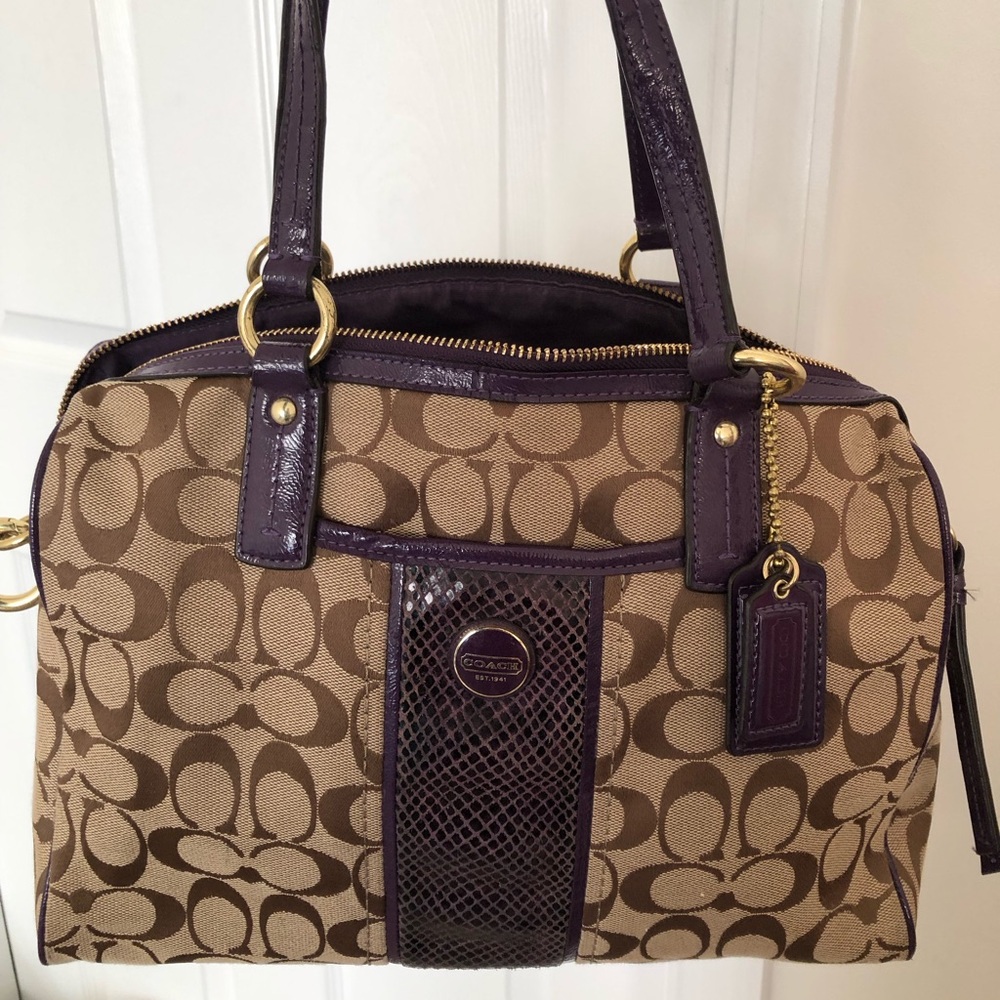 Coach Brown and Purple Satchel